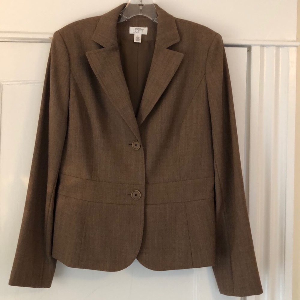 Ann Taylor Loft camel/tan tailored blazer size 8